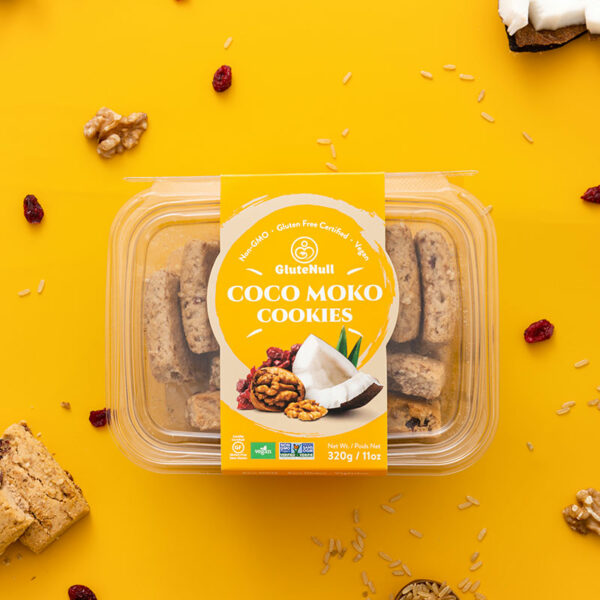 Coco Moko cookies with crunchy walnuts and a hint of coconut flavor