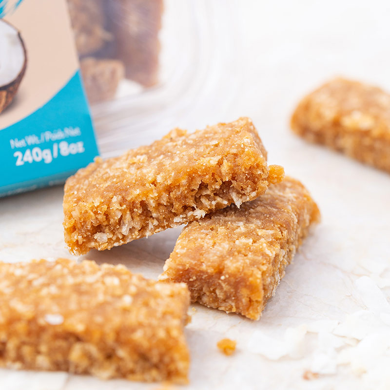 Delicious Vegan Coco D'lish bar with a creamy texture and natural ingredients